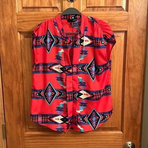 Aqua sleeveless blouse